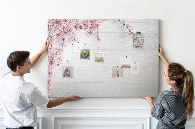 Printed Cork Board Spring flowers