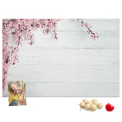 Printed Cork Board Spring flowers