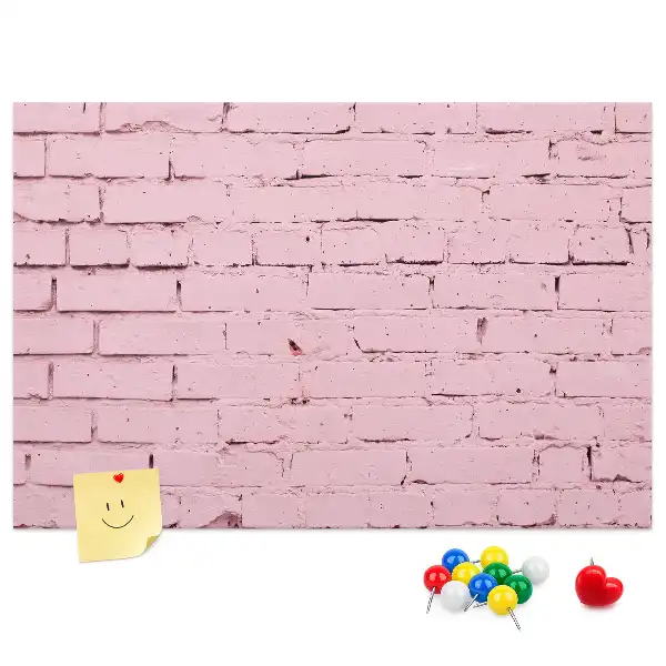 Printed Cork Memo Board Bricks wall