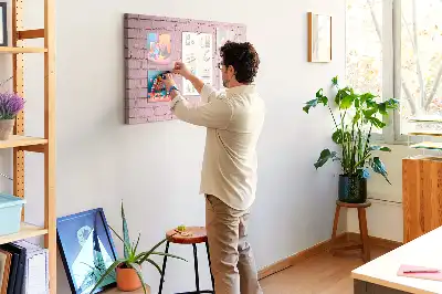 Printed Cork Memo Board with Brick Wall Design