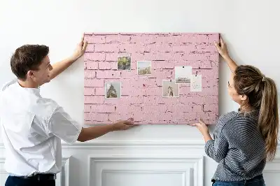 Printed Cork Memo Board with Brick Wall Design