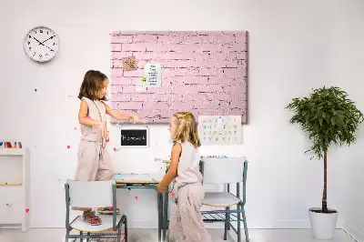 Printed Cork Memo Board with Brick Wall Design