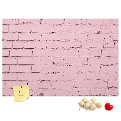 Printed Cork Memo Board with Brick Wall Design