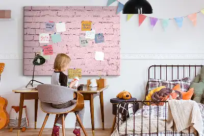 Printed Cork Memo Board with Brick Wall Design