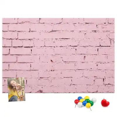 Printed Cork Memo Board Bricks wall