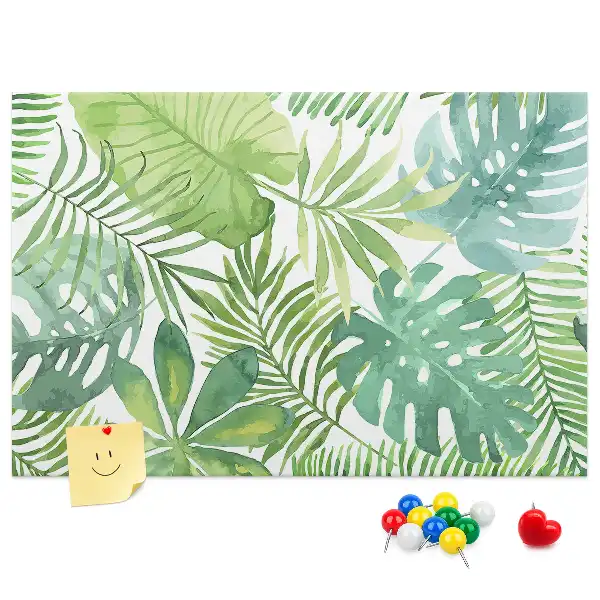 Tropical Leaves Printed Cork Memo Board