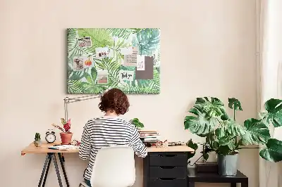 Tropical Leaves Printed Cork Memo Board