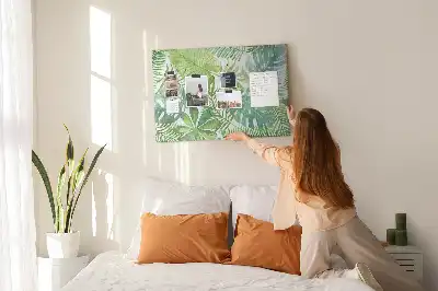 Tropical Leaves Printed Cork Memo Board