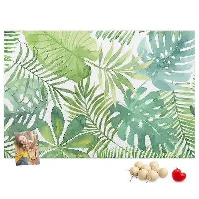 Tropical Leaves Printed Cork Memo Board