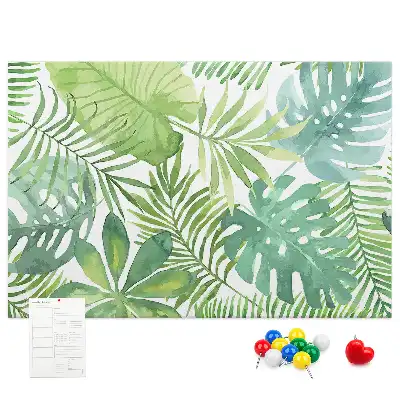Tropical Leaves Printed Cork Memo Board