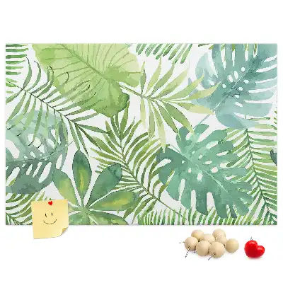 Tropical Leaves Printed Cork Memo Board