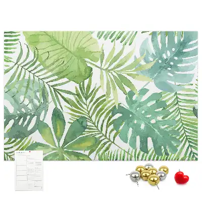 Tropical Leaves Printed Cork Memo Board