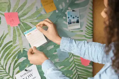 Tropical Leaves Printed Cork Memo Board