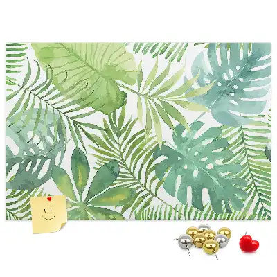 Tropical Leaves Printed Cork Memo Board
