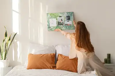 Tropical Leaves Printed Cork Memo Board
