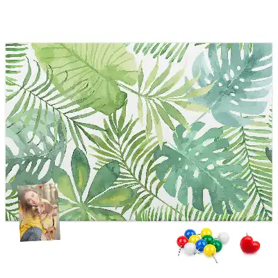 Tropical Leaves Printed Cork Memo Board