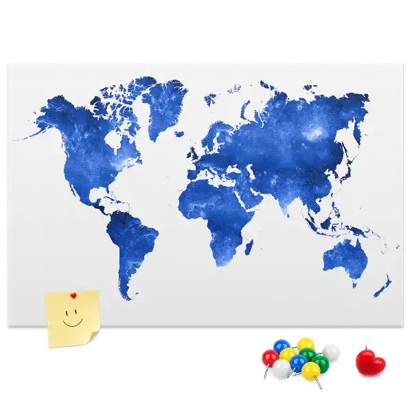 Cork memo board Space world map