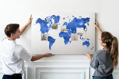 Cork memo board Space world map