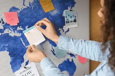 Cork memo board Space world map
