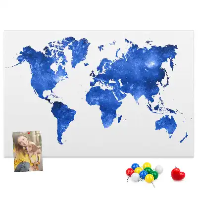 Cork memo board Space world map