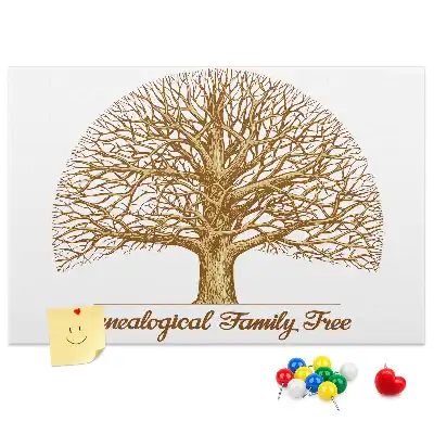 Printed Cork Memo Board Old family tree