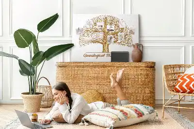 Printed Cork Memo Board with Old Family Tree Design