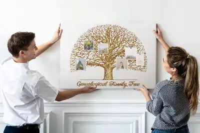 Printed Cork Memo Board Old family tree