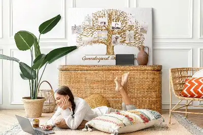 Printed Cork Memo Board Old family tree