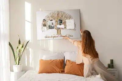 Printed Cork Memo Board Old family tree