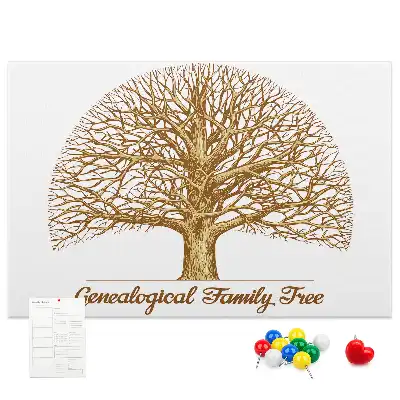 Printed Cork Memo Board Old family tree