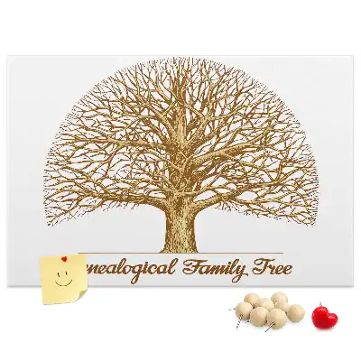Printed Cork Memo Board Old family tree