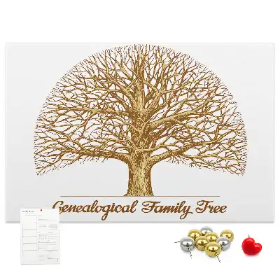 Printed Cork Memo Board Old family tree