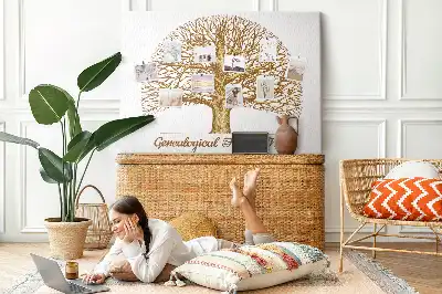 Printed Cork Memo Board with Old Family Tree Design