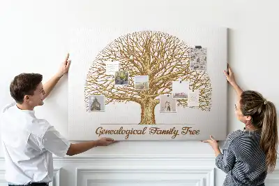 Printed Cork Memo Board with Old Family Tree Design