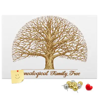 Printed Cork Memo Board Old family tree
