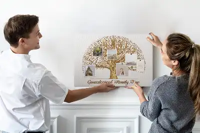 Printed Cork Memo Board Old family tree
