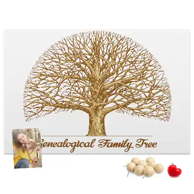 Printed Cork Memo Board Old family tree