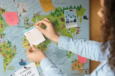 Cork memo board Cultures world map
