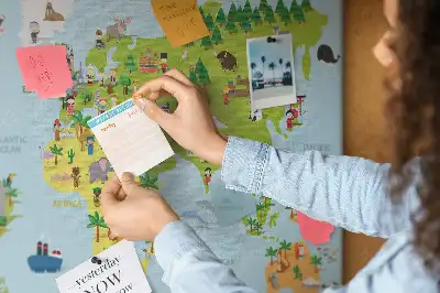 Cork memo board Cultures world map