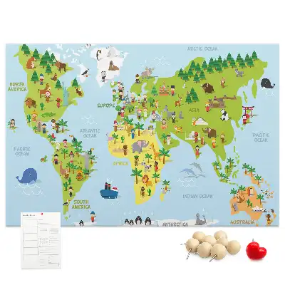 Cultures World Map Cork Memo Board