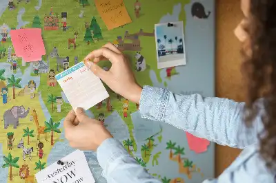 Cork memo board Cultures world map