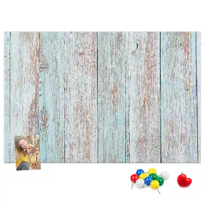 Pastel wood printed cork board