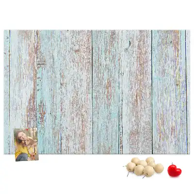 Pastel wood printed cork board
