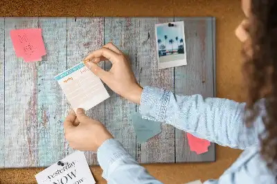 Pastel wood printed cork board