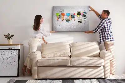 Family cork memo board with lettering