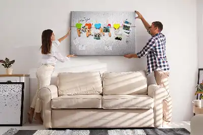 Family cork memo board with lettering