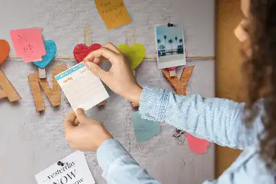 Family cork memo board with lettering
