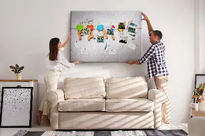 Family cork memo board with lettering