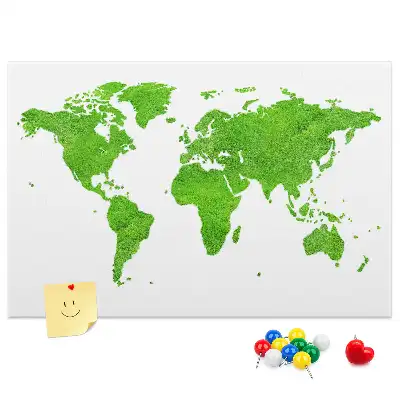 Green grass map cork memo board