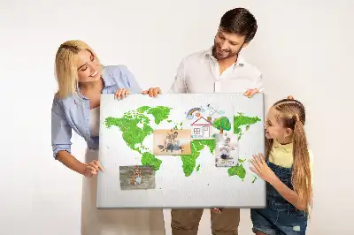 Green grass map cork memo board